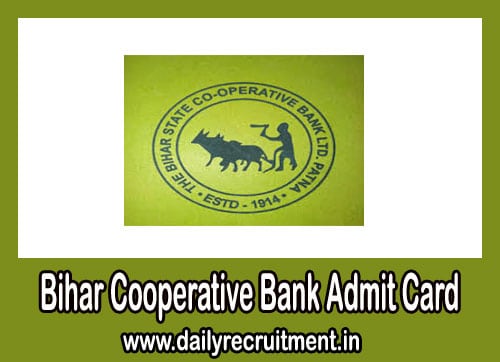 Bihar Cooperative Bank Admit Card 2081 - 19