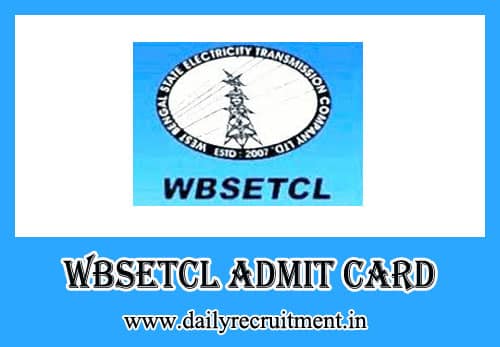 WBSETCL JE Admit Card 2022
