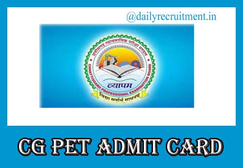 CG PET Admit Card 2019