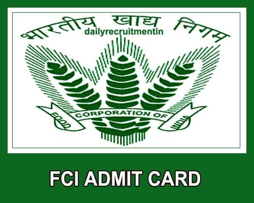 FCI Haryana Admit Card 2022