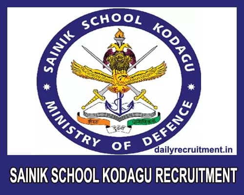 Sainik School Kodagu Recruitment 2019
