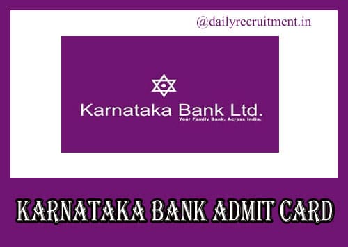 Karnataka Bank PO Hall Ticket 2020