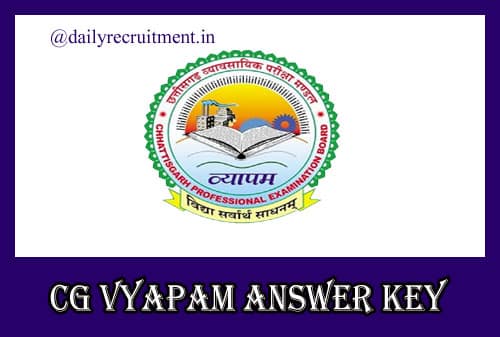 CG Vyapam Answer Key 2019