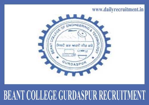 Beant College Gurdaspur Recruitment 2019