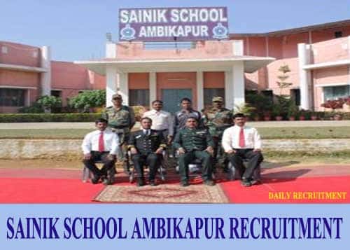Sainik School Ambikapur Recruitment 2019
