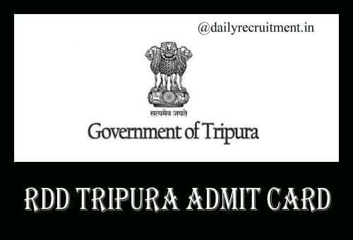 RDD Tripura GRS Admit Card 2019