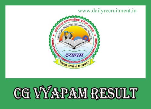 CG Vyapam B.Sc Nursing Result 2021