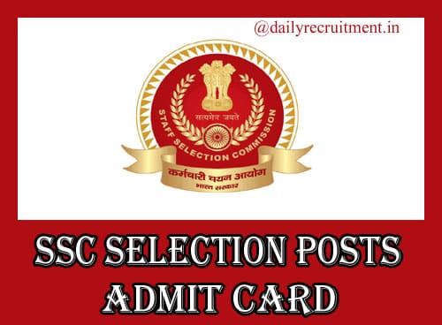 SSC Selection Posts Admit Card 2019