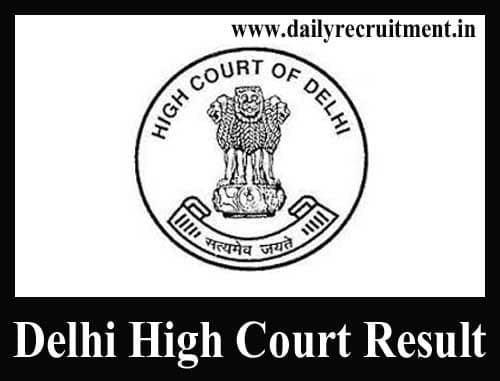 Delhi High Court Result 2019