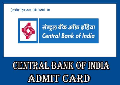 Central Bank of India SO Admit Card 2022