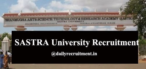 Sastra University Recruitment 2020