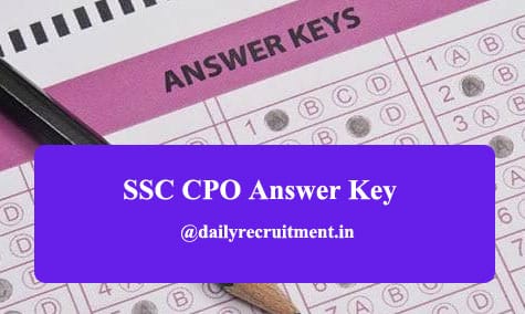 SSC CPO Final Answer Key 2020