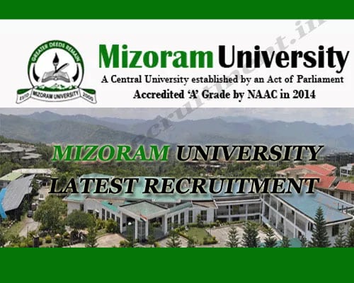 MIZORAM University recruitment 2020