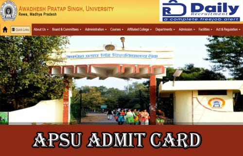 APSU Admit Card 2020