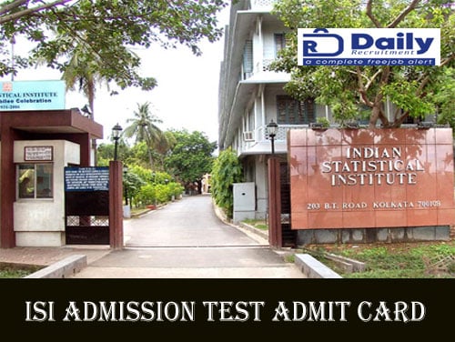 ISI Admission Test Admit Card 2020