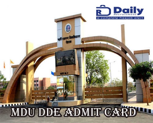 MDU DDE Admit Card 2021