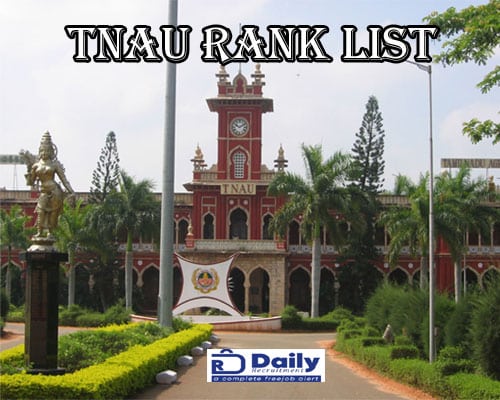 Tamil Nadu Agricultural University Rank List 2021
