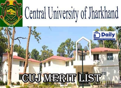 Central University of Jharkhand Merit List 2021