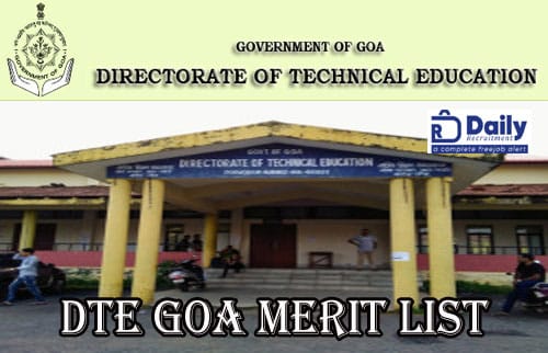 DTE Goa Merit List 2020