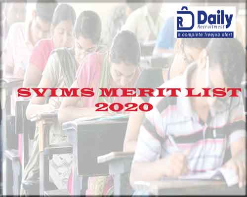 SVIMS UG Final Merit List 2023