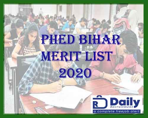 Bihar PHED JE Merit List 2020