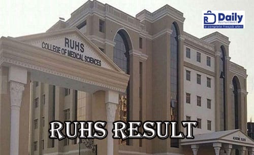 RUHS B.Sc Nursing 1st Year Result 2022