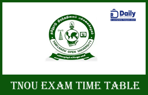 TNOU Exam Time Table 2020