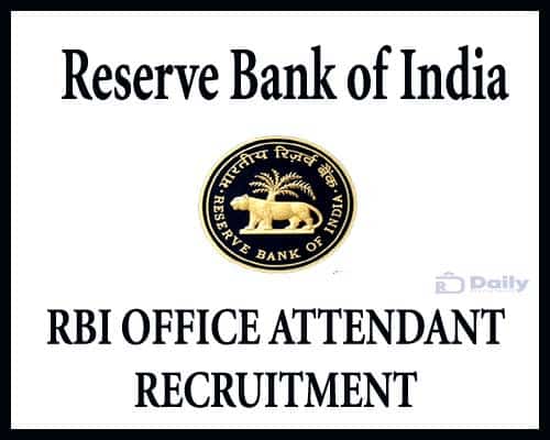 RBI Office Attendant Recruitment