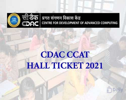 CDAC CCAT Hall Ticket 2021