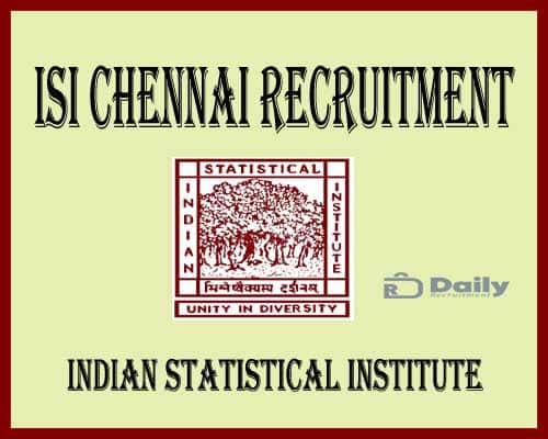 ISI Chennai Recruitment 2021