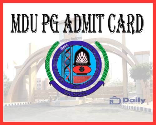MDU PG Admit Card 2021