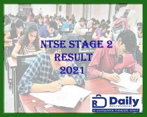 NCERT NTSE Stage 2 Result 2021