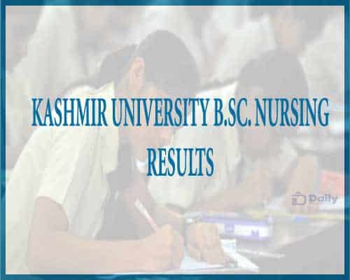 Kashmir University B.Sc Nursing Results 2022
