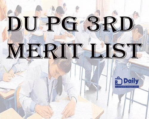 DU PG 3rd Merit List 2021