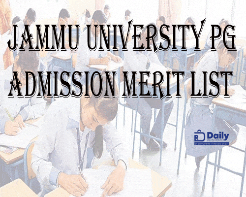 Jammu University PG Admission Merit List 2021