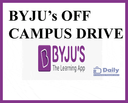 BYJU's Off Campus Drive 2022