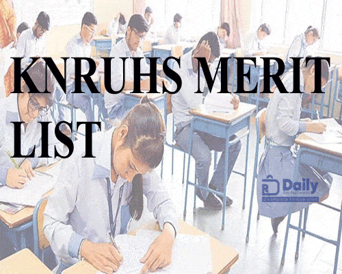 KNRUHS BSc Nursing Merit List 2022